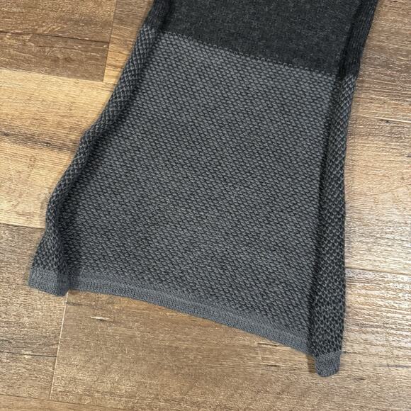 100% Baby Alpaca Large Unisex Scarf Mixed Print Gray Preppy Minimalist Capsule - Picture 2 of 6